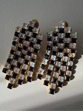Monet Huge Crystal Earrings